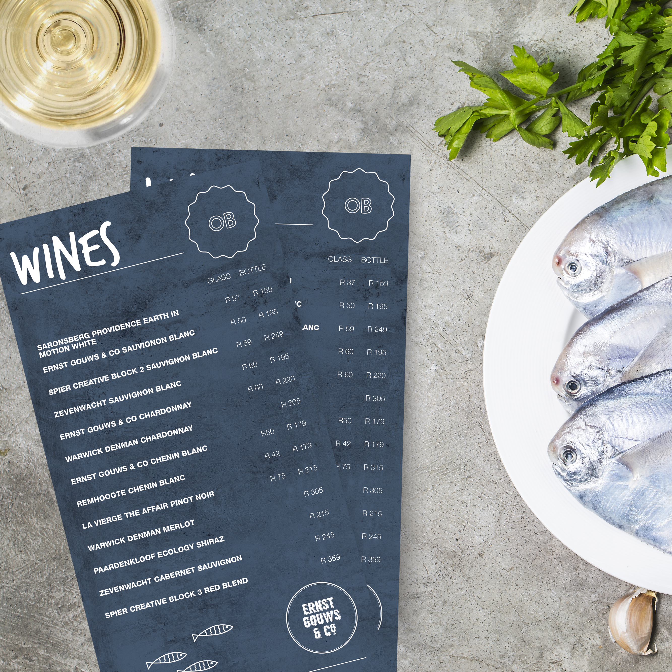 graphic design for wine menu